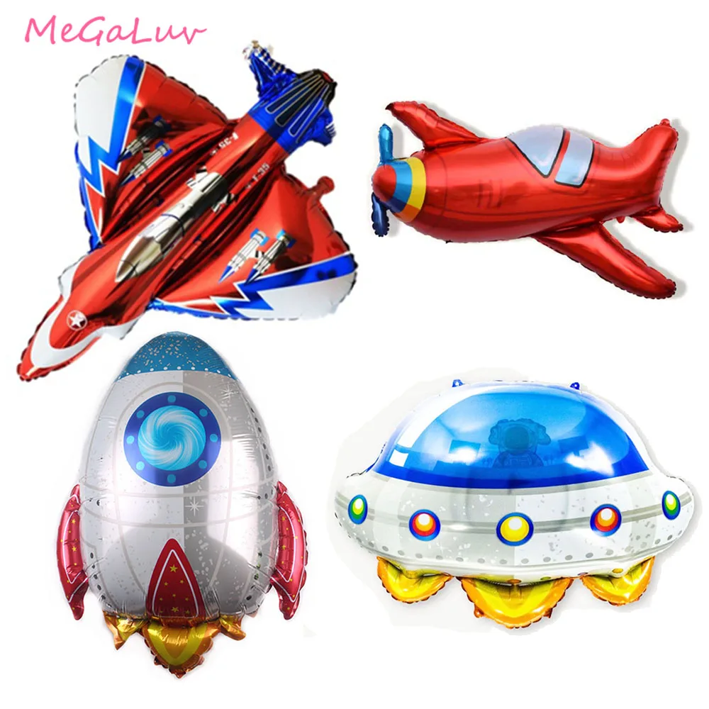 

Airplane Foil Balloons Plane Globos Rocket UFO Aircraft Air Balloons Birthday Party Decorations kids Boy Inflatable Toys