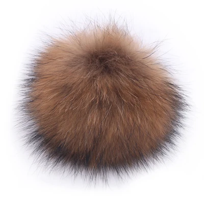 13 cm Raccoon Fur 15 см DIY настоящие помпоны из меха енота для вязаных шапок с черепами вязаные шапки шарфы и брелок натуральные помпоны из лисьего меха - Цвет: 13 cm Raccoon Fur