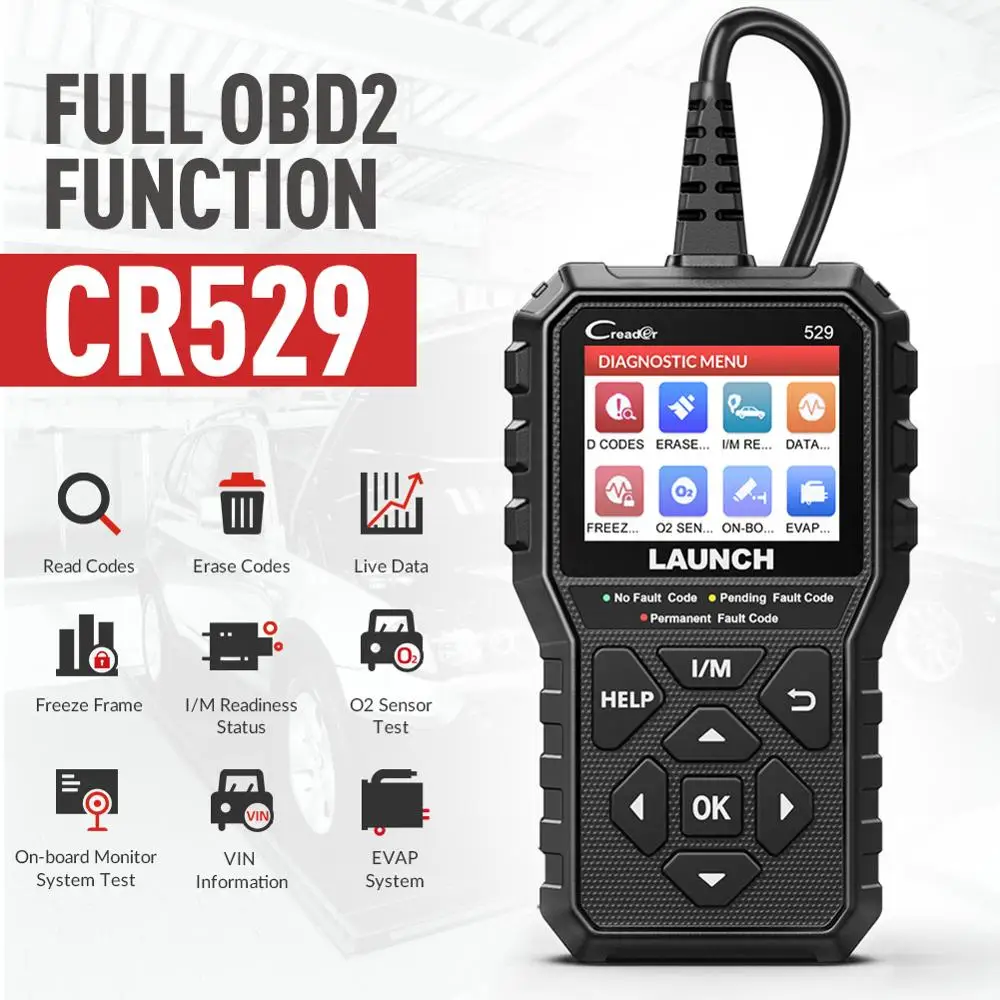 New LAUNCH CR529 OBD2 Car Scanner Auto Scan Tool Fault Code Reader Engine Check AutoScanner OBDII OBD Automotive Diagnostic Tool|Engine Analyzer| - AliExpress