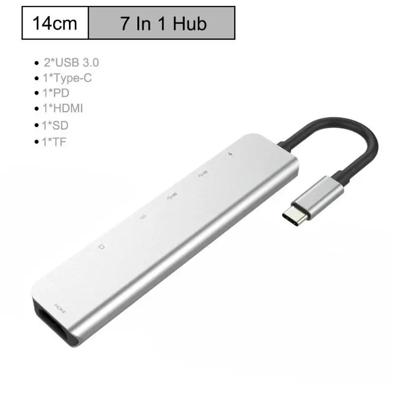 Type C концентратор USB C до 4K HDMI USB 2,0 PD Быстрая зарядка SD/TF кард-ридер USB C адаптер USB 3,1 тип-c конвертер для MacBook Pro