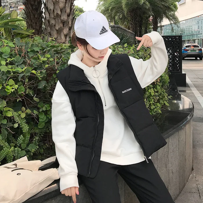 Photo Shoot down Jacket Waistcoat Female Winter Korean-style Stand Collar Vest Large Size Thick Cotton Coat Short Vest Fashion