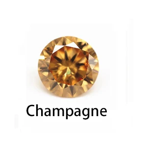 1.0~10.0mm AAAAA Various Color Loose Cubic Zirconia Stone Round Brilliant Cut CZ Stone Synthetic Gems For Jewelry Free Shipping Champagne