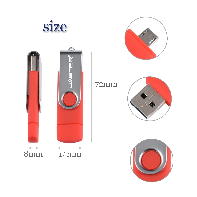 JASTER USB 2,0 Смартфон Android OTG USB флеш-накопитель для Android/PC карта памяти 4 ГБ 8 ГБ 16 ГБ 32 ГБ 64 ГБ 128 ГБ