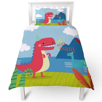 

Cute Dinosaur Cartoon Duvet Cover Pillow Case Quilt Cover Set Bedclothes Single Bedding Sets For Bed