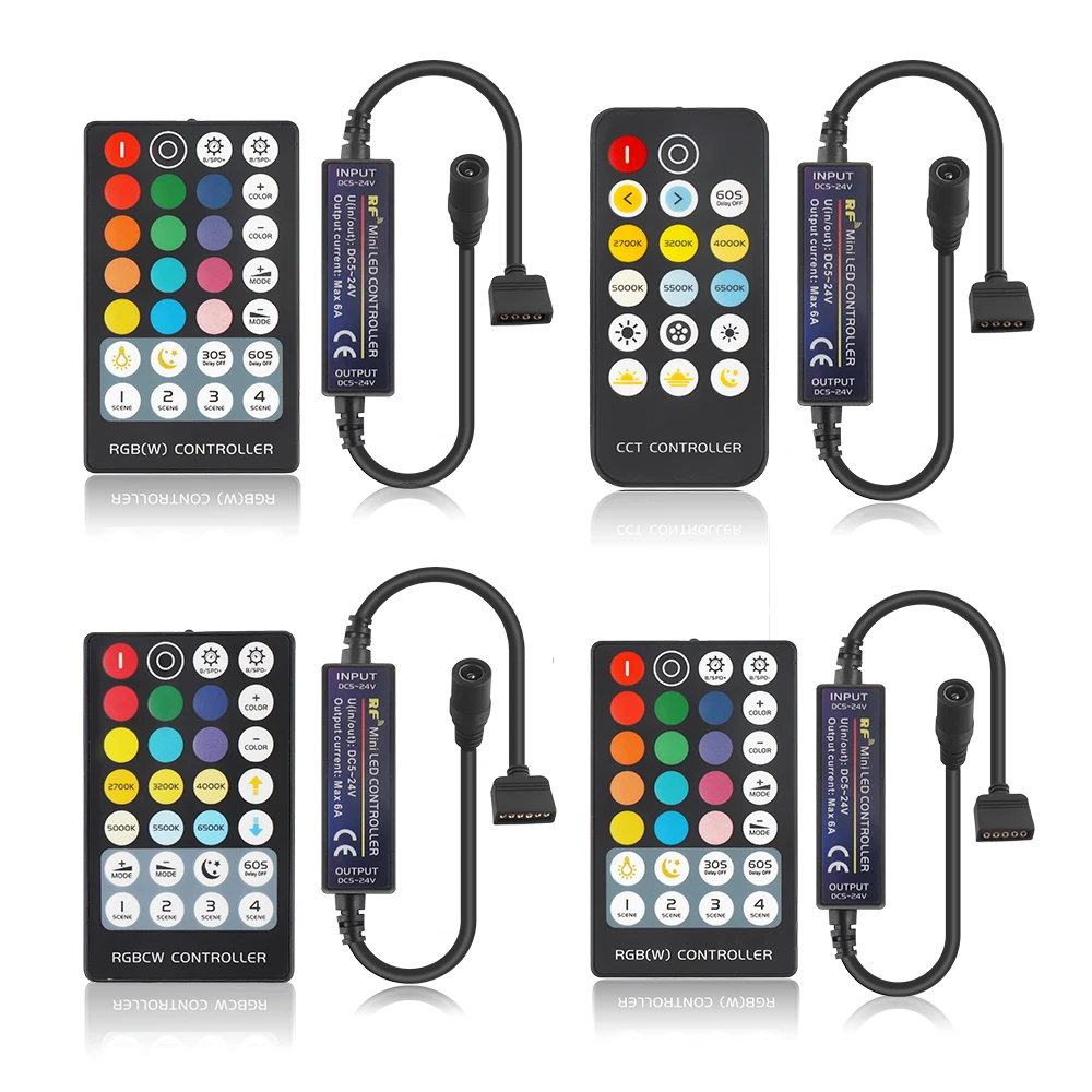Мини РЧ 17/28 клавиш контроллер светодиодной ленты для RGB/RGBW/RGBWW/CCT/RGB + CCT 4pin/5pin/6pin