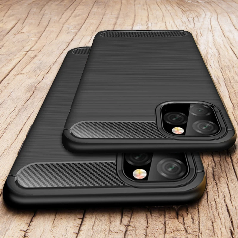 

Silicone Soft Case for iPhone X XR XS 11 Pro max Case Carbon Fibre For iPhone 6 6s 7 8 plus Brushed Cover