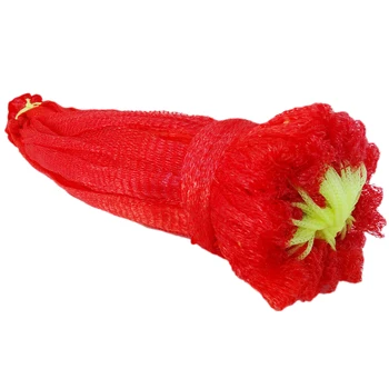 

100 PCS Reusable Red Gardening Net Plastic Mesh Bags of Fruit String Bag Fruit Growth Mesh Bag Length 45 cm