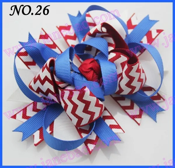 145 шт 4,5 ''шеврон волосы банты девушки банты из бутика фанки слоистых Hairbows бутик фанки лук
