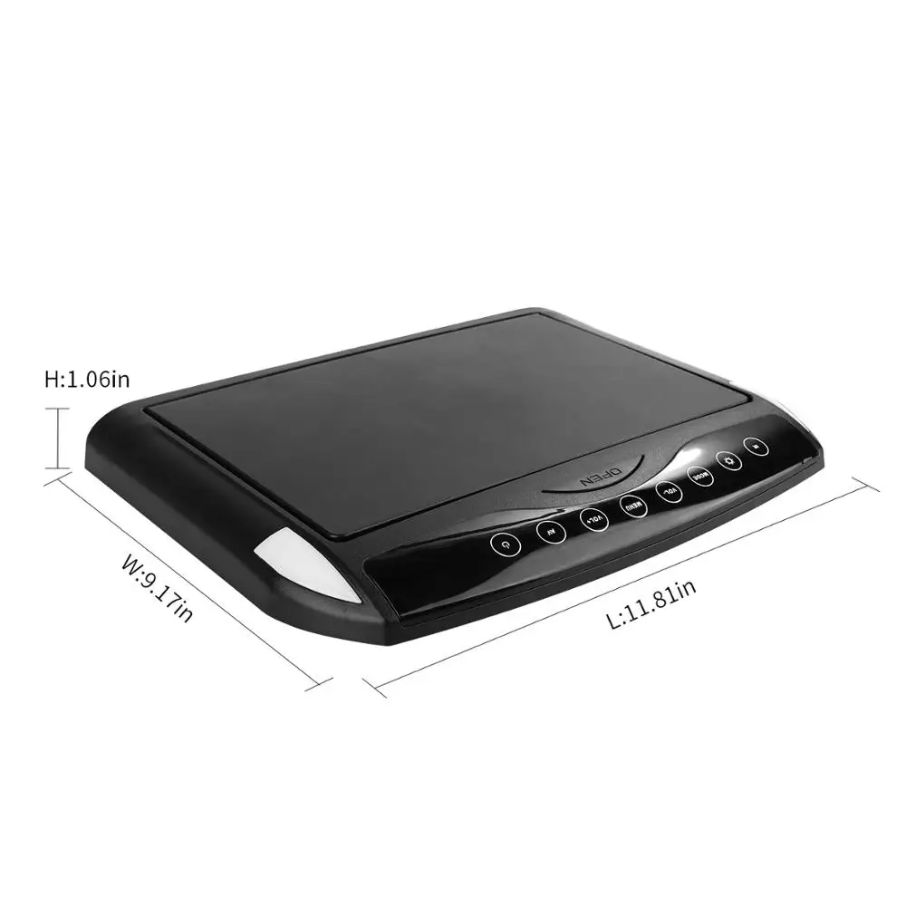 Threecar 1080P 12,1/10," автомобильный монитор откидной TFT lcd автомобильный монитор с креплением на крышу с MP5 плеером USB SD Автомобильный потолочный монитор - Цвет: 10.4 inch Black