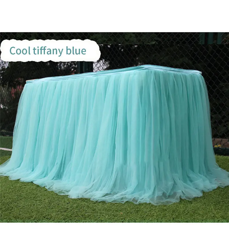 Light blue Романтический Тюль сетка стол вокруг украшения слой Сетка пушистая ткань для детского душа Свадьба День Рождения Вечеринка декор стола - Цвет: Light blue