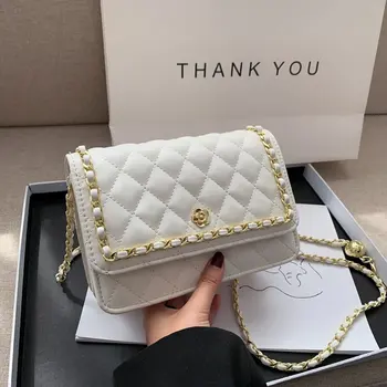 

Diamond Check Ladies Messenger Bag Large Square Women's Shoulder Bag Diamond Check Large Luxury Ladies Handbag