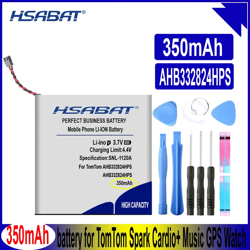 Аккумулятор HSABAT AHB332824HPS 350 мАч для часов TomTom Spark кардио + Музыка GPS новые