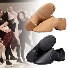 Кожаная эластичная обувь без шнуровки; Все размеры; для взрослых; для детей; обувь для джаза с раздельной подошвой; YA88