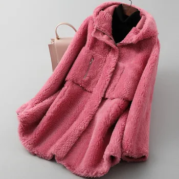 

Coat Real Fur Female Autumn Winter Clothes 2020 Korean Vintage Sheep Shearing Jacket Women Elegant Wool Fur Tops Hiver 05LW2149