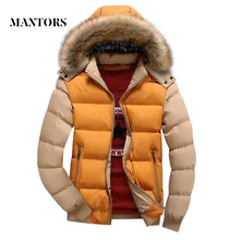 Мужской пуховик, зимняя новинка, мужская повседневная верхняя одежда с капюшоном, пальто, теплая меховая парка, пальто, Мужская плотная флисовая куртка на молнии