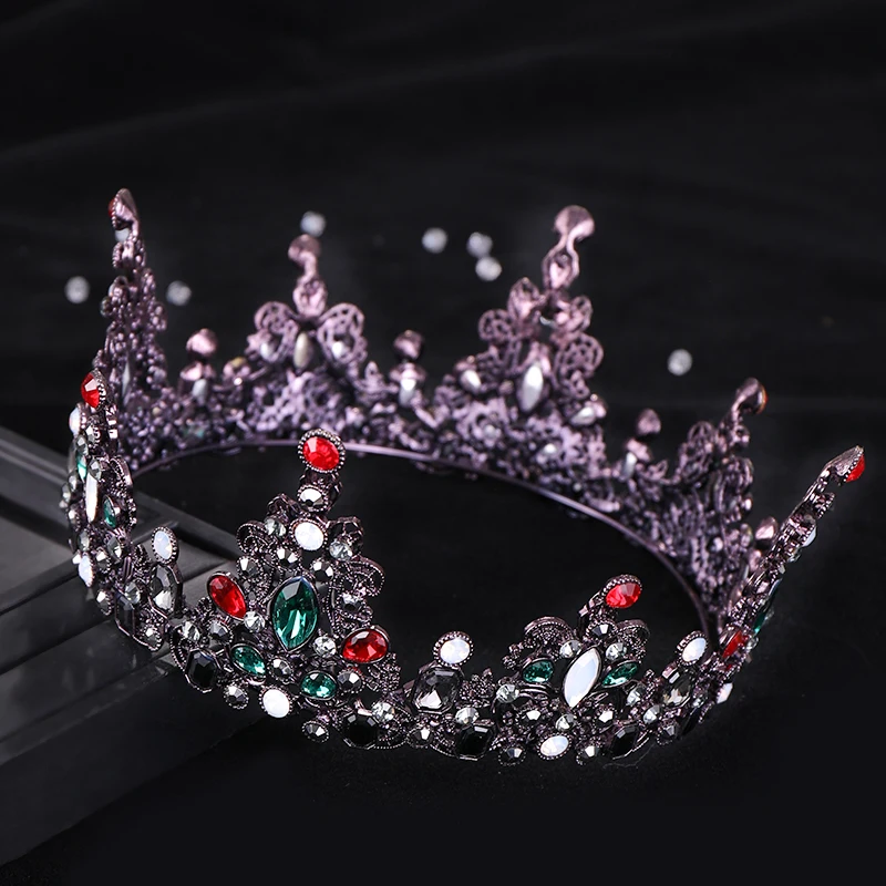 Винтажная Свадебная круглая корона в стиле барокко со стразами хрустальные