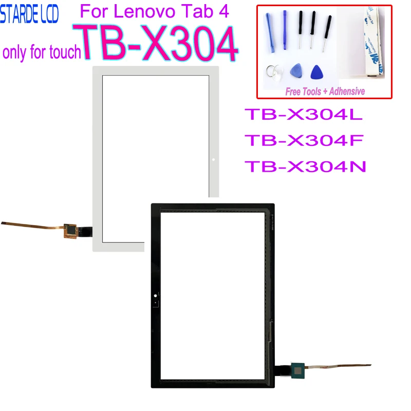 Touchscreen Digitizer Front Glass LCD Assembly Black for Lenovo Tab 4 TB-X304F/N 