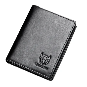 

BULLCAPTAIN New RFID Men's Anti-Theft Brush Leather Wallet Short Vertical Leisure Multi-Function Thick Card Holder