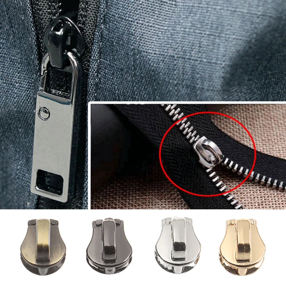 5/10Pcs Zipper Pull Head Repair Replacement Universal Zip Slider Teeth Rescue Copper Tooth Zippers Sewing Clothes Accessories