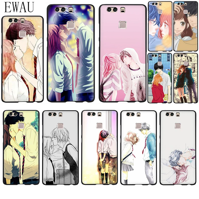 

EWAU Ao Haru Ride Kiss Soft Silicone phone case for Huawei P8 P9 P10 P20 P30 Lite Pro Mini P Smart Z plus