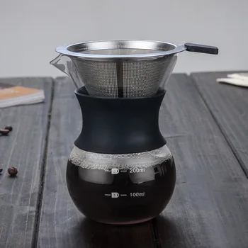 

Pour Over Coffee Maker with Borosilicate Glass Manual Coffee Dripper Brewer DTT88
