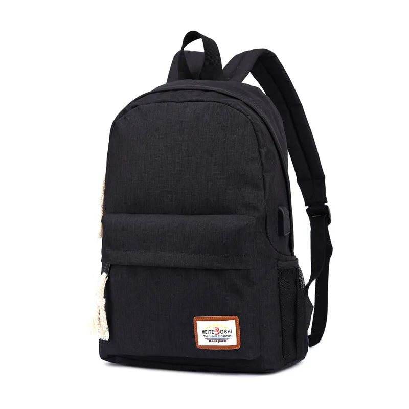 

New Zipper Waterproof Backpack Solid Color Oxford Cloth Students Backpack Super Light Large Capacity Simple Style Backpack