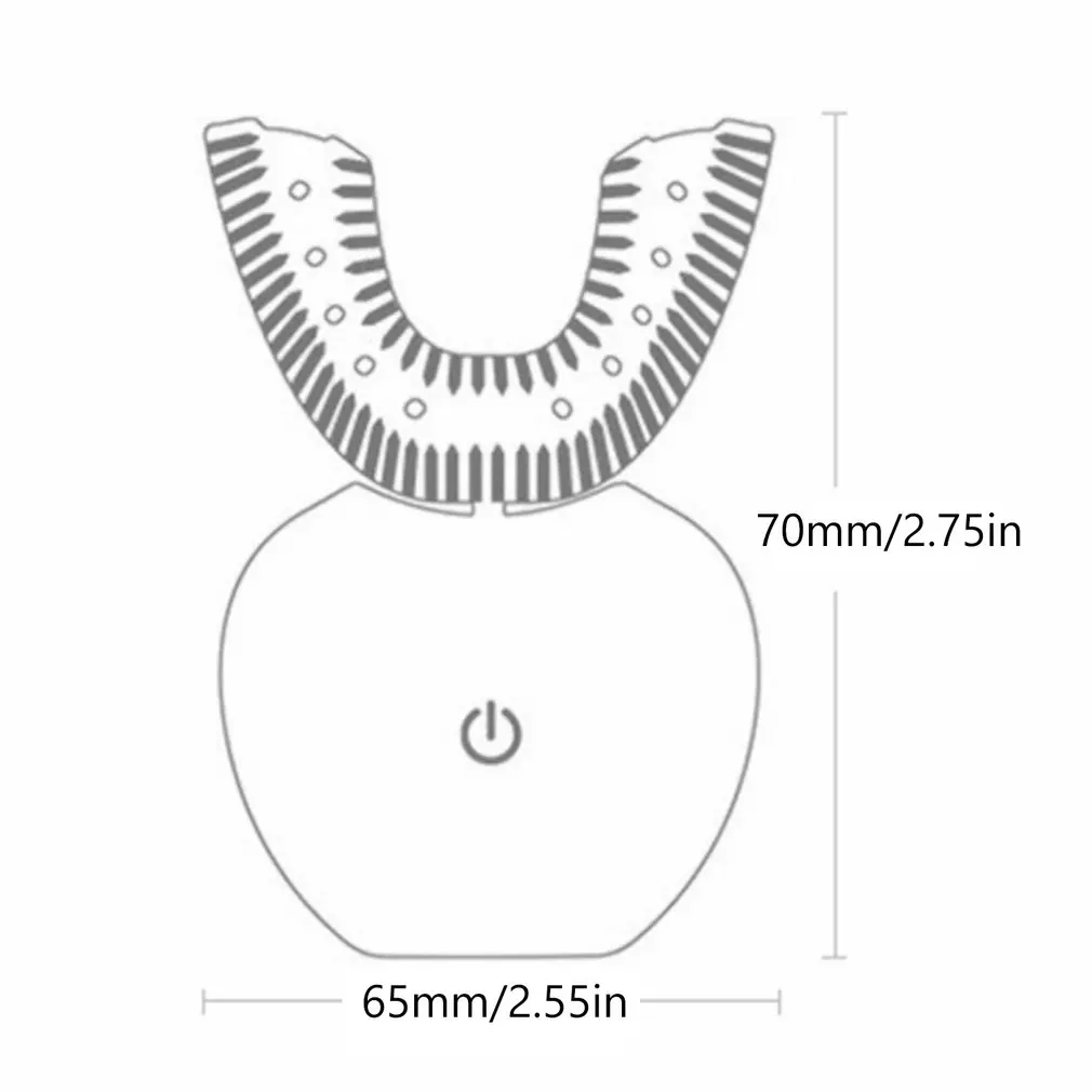 360 Degree Automatic Intelligent Brush Electric U-shaped USB Toothbrush Silicone Brush Head Generation 1 With Cold Light 360 Degree Automatic Intelligent Brush Electric U-shaped USB Toothbrush Silicone Brush Head Generation 1 With Cold Light