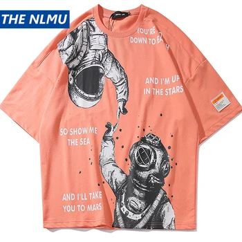 

2020 Harajuku Tshirt Streetwear Men Funny Printed T Shirt Hip Hop Summer Loose T-Shirt Cotton Short Sleeve Tops Tees Black WO067