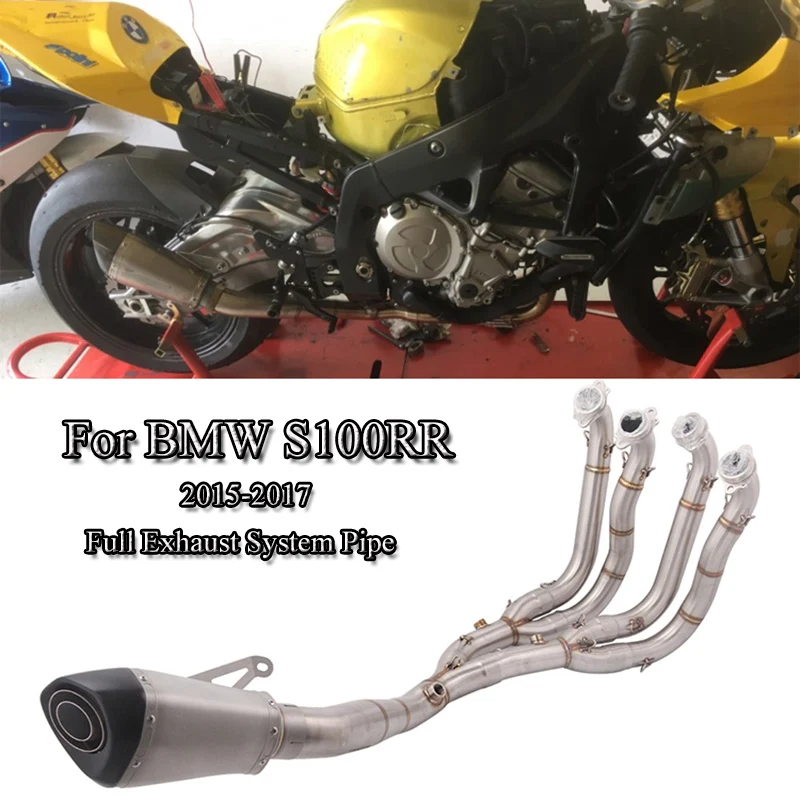 

Slip On S1000RR Motorcycle Complete Exhaust Pipe Header Front Link Pipe Connect Muffler Tips Pipe For 2015 2016 2017 BMW S1000RR