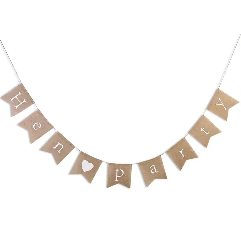 

Rustic Wedding Party Decoration Bunting Flag Banner Hen Party Hessian Burlap Banner Holiday Wedding Decoration