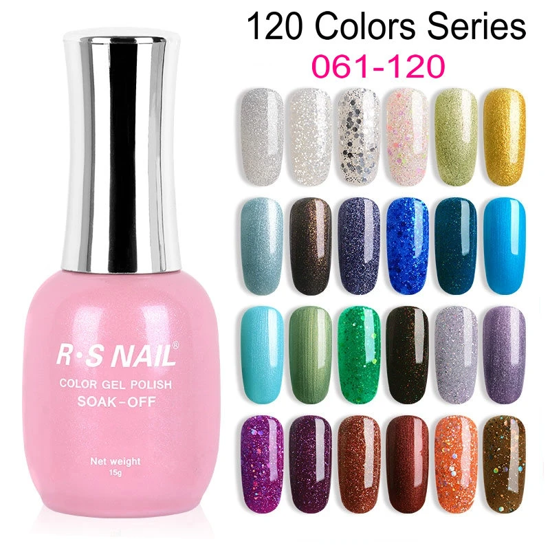 RS NAIL Nail Art Gel Polish UV LED Gellak 120 Colors Gel Lacquer Professional Manicure a Set of Gel 15ml|Nail Gel| - AliExpress