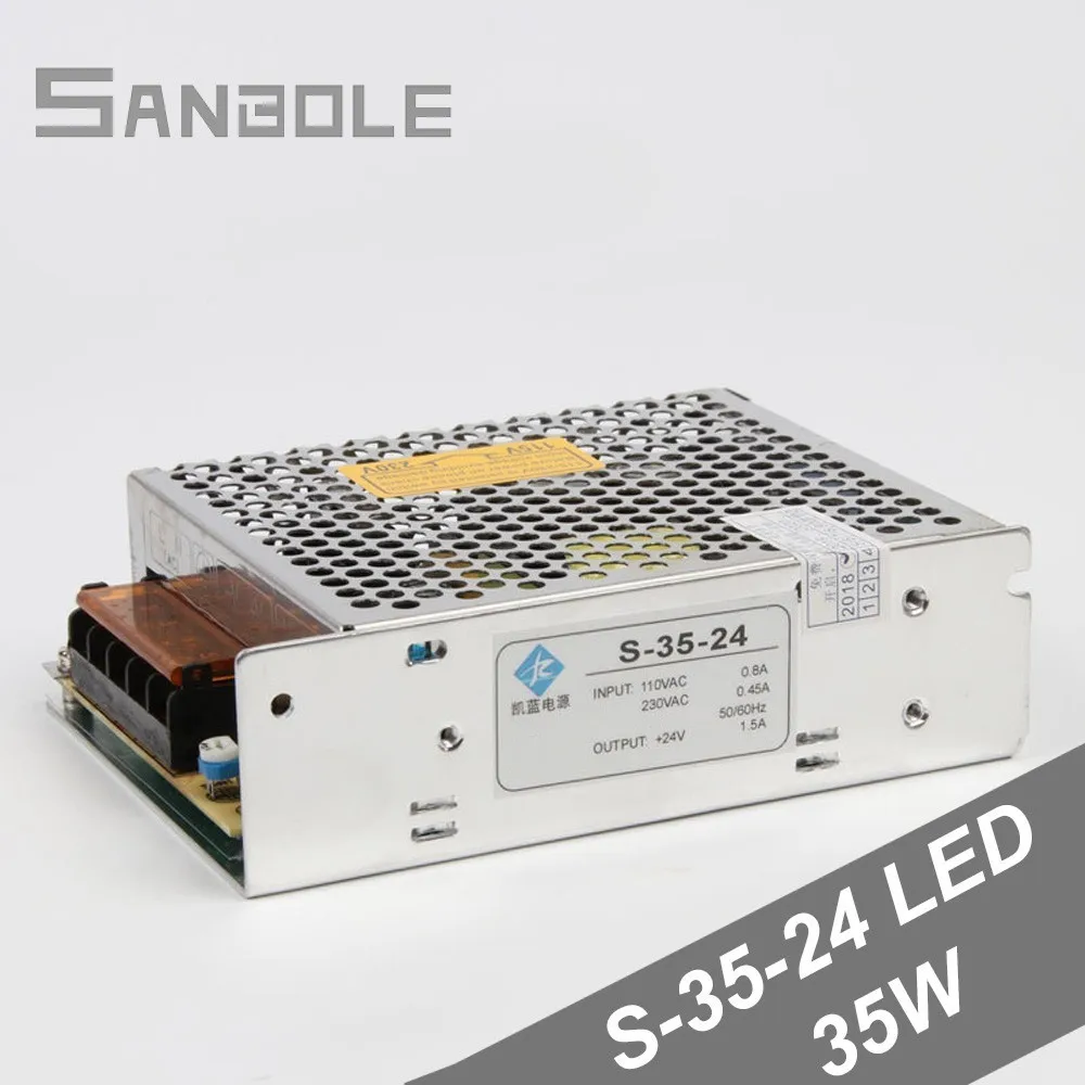 

35W Switching Power Supply S-35-24 Single Output Direct Monitor LED Driver Strip Light Adapter 1.5A AC 220V DC 24V