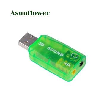 

5.1 Channel USB to 3.5mm microphone headphone Jack Stereo Headset 3D Sound Card Audio Adapter for PC Computer Extenal Sound Card