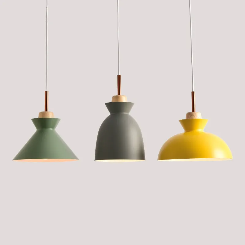 

Nordic Modern Lustre Pendant Lights Simple Restaurant Lighting Macaron Colorful Hanging Light Fixture Creative Bar Bedroom Cafe