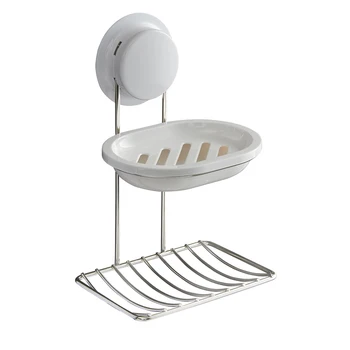

1pc Double Layer Wall-Mounted Hanging Soap Holder Non-Perforated Suction Cup Soap Dish Creative Draining Dish
