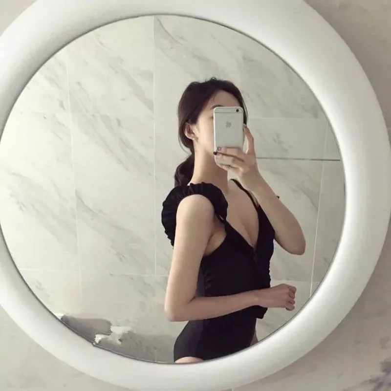 

Summer New Style One-piece Swimming Suit Women's Sexy Flounced off-Shoulder Small Bust Belly Covering Slimming Spa Resort Tour B