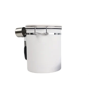 

Container Can Sealing Coffee Canister Smell Proof Storage Stainless Steel Kitchen Tea Sugar One Way Valve Beans With Spoon