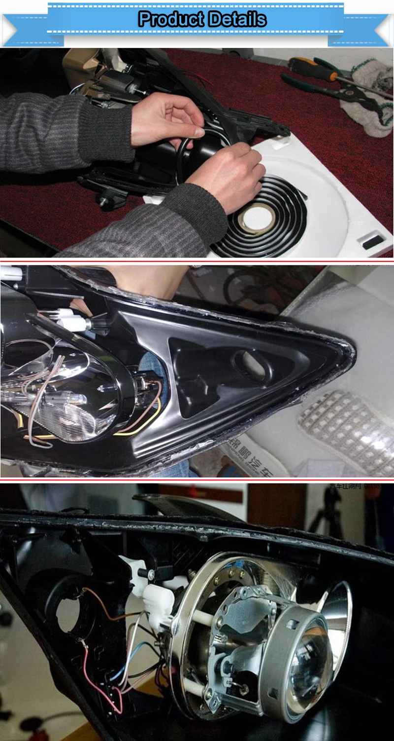 1Pcs 4m Butyl Rubber Glue Headlight Sealant Retrofit Reseal Hid Headlamps Taillight Shield Glue Tapes  Car Door Seal Accessories best car wax for black cars