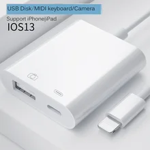 OTG адаптер для iPhone iPad Освещение USB 3,0 u-диск ридер разъем для клавиатуры освещение OTG кабель адаптер для iOS 13