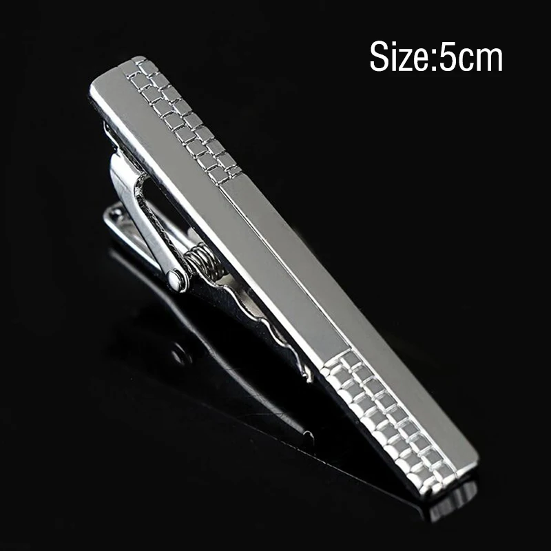 Tie Clips for Men Simple Fashion Style Stripe Metal Tone Simple Bar Clasp Practical Necktie Accessories Clasp Tie Pin Mens Gift