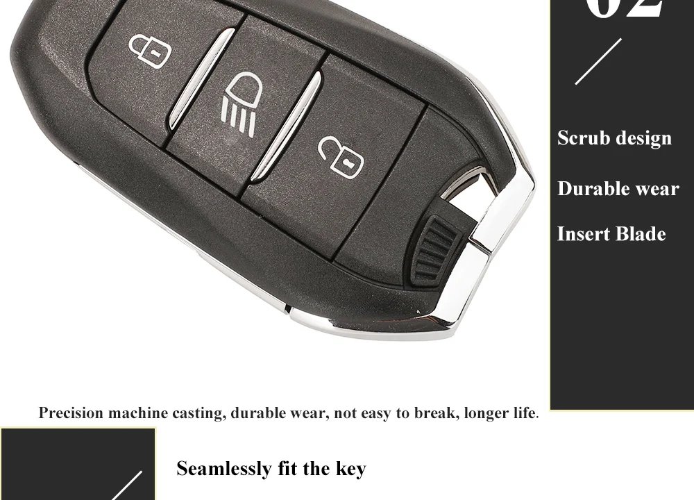 Keyforkess 434Mhz FSK 4A Chip Car Remote Key per Peugeot 3008 5008 2016 Citroen C3 C5 Smart Control Keyless Entry fob faro - H77b390505978404e8f265c9f603d7a60p