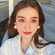 Модные серьги с крупным жемчугом для женщин новые оригинальные вечерние серьги ювелирные изделия подарки на день рождения