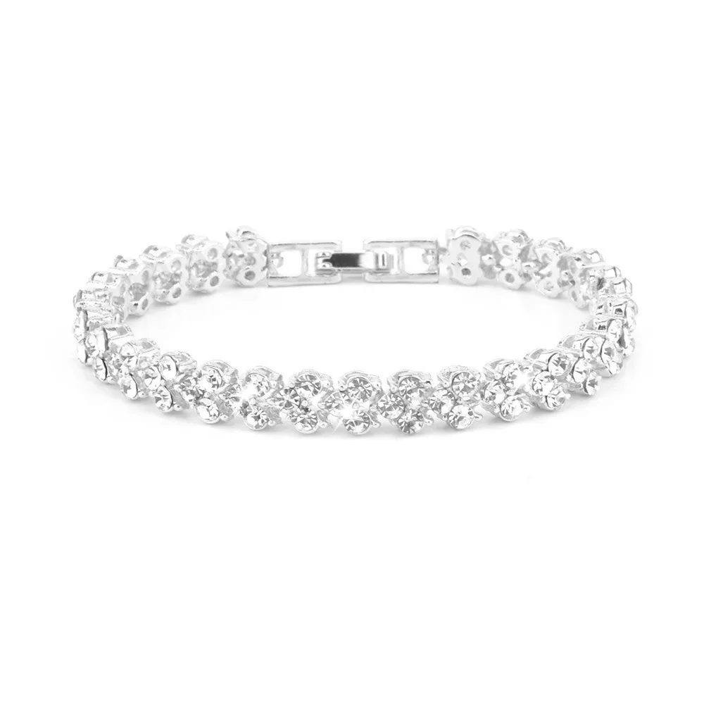 New Fashion Roman Style Woman Bracelet Wristband Crystal Bracelets Gifts Jewelry Accessories Fantastic Wristlet Trinket Pendant - Окраска металла: S8137-S