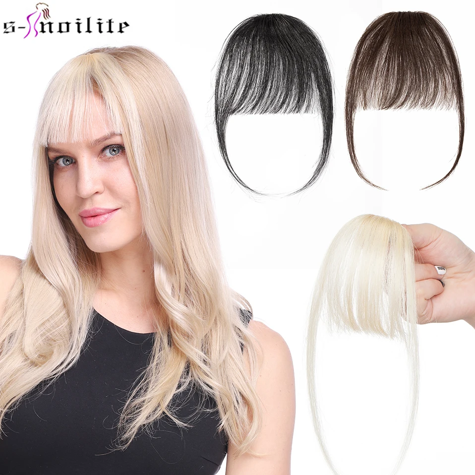 Air Bangs Wig Human Natural Black Brown Thin Invisible Fake Hairpiece Clip In Fringe Human Hair Extension for Women human hair bangs