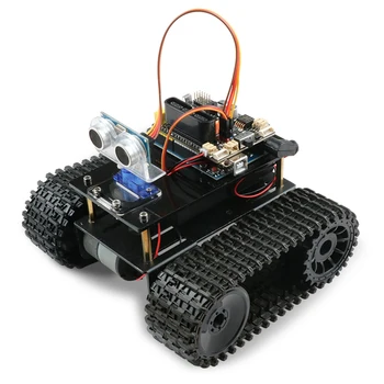 

DIY Obstacle Avoidance Smart Programmable Robot Tank Educational Learning Kit For Arduino UNO Programmable Toys Kids Adults Gift