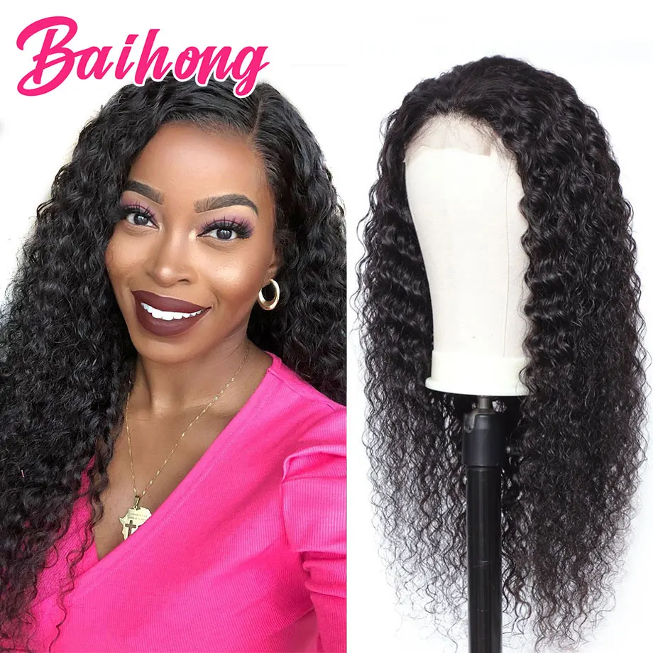 Deep Wave 30 Inch Lace Front Smooth Human Hair Wig Brazilian Natural 13x4 Lace Front Closure Human Hair Wigs For Women BAIHONG
