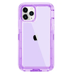 Ultra - Durable Transparent Shockproof Phone Case - iPhone 13 or14 (PURPLE)