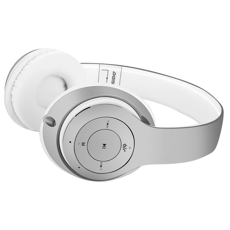 Наушники с микрофоном DIGMA BT-14, Bluetooth, серебристый матовый