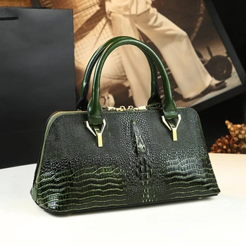 

Crocodile pattern leather Women handbags 2020 new fashion shell bag portable tote bag ladies Cowhide shoulder messenger bags
