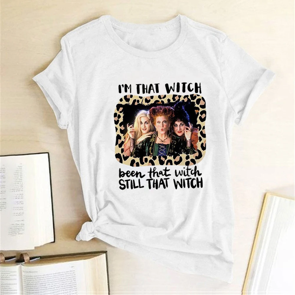 Im That Witch Been That Witch Printing T-shirts Women Summer Graphic Tees Funny Shirts for Women Loose Round Neck Harajuku Top
